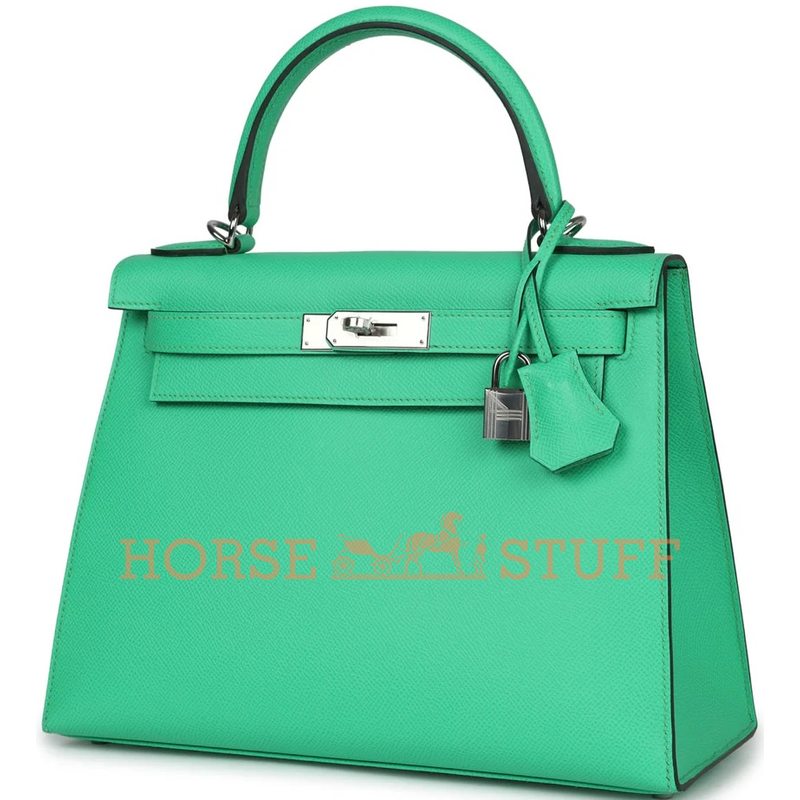 Hermès Kelly Sellier 28 Vert Comics Epsom PHW