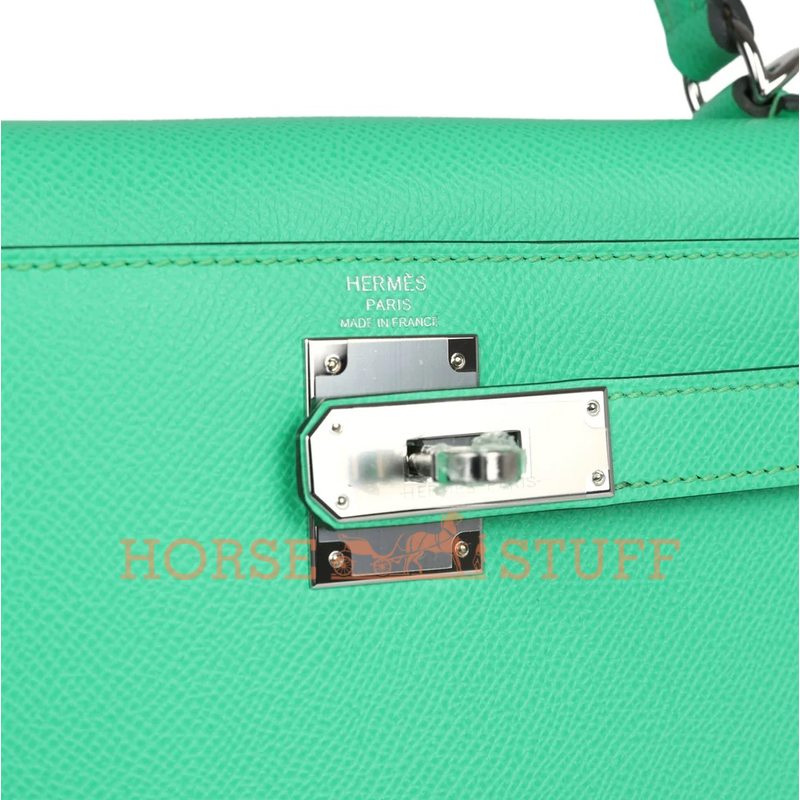 Hermès Kelly Sellier 28 Vert Comics Epsom PHW