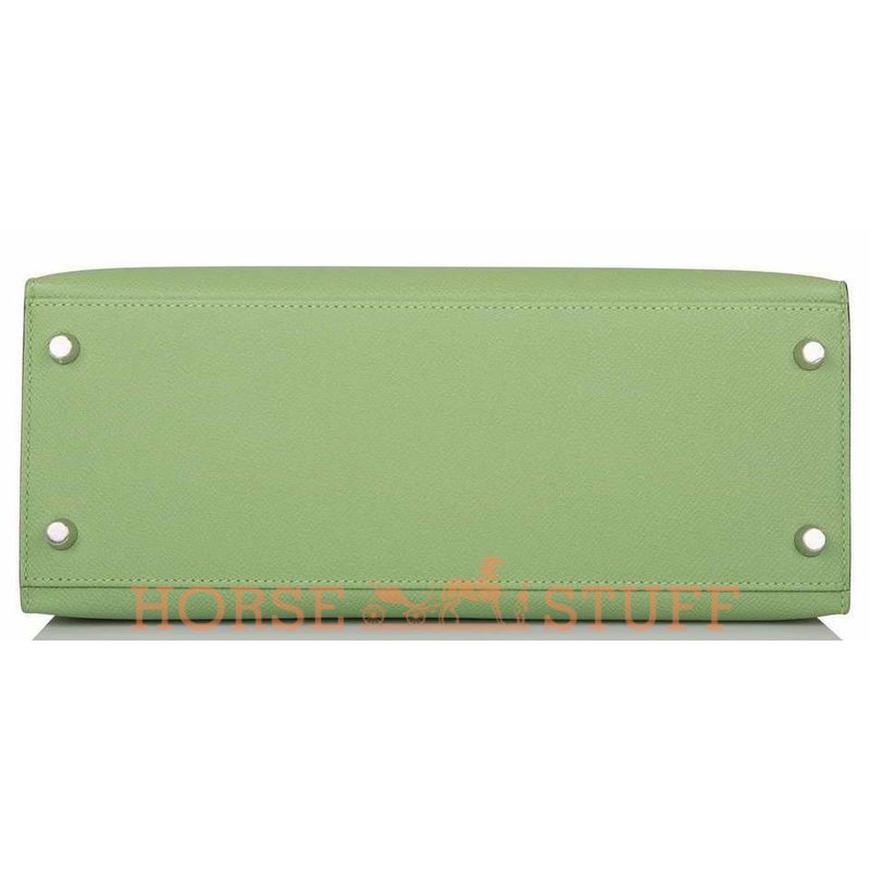 Hermès Kelly Sellier 28 Vert Criquet Epsom PHW