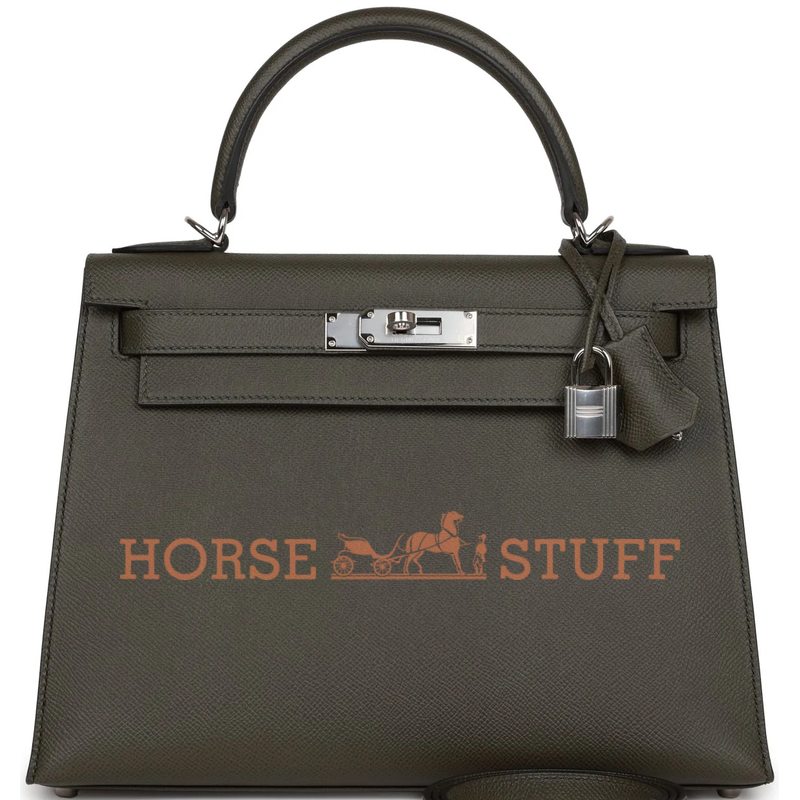 Hermès Kelly Sellier 28 Vert de Gris Epsom PHW