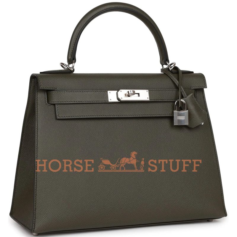 Hermès Kelly Sellier 28 Vert de Gris Epsom PHW