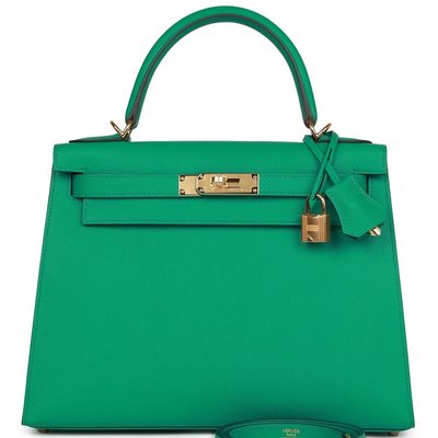 Hermès Kelly Sellier 28 Vert Jade Epsom GHW