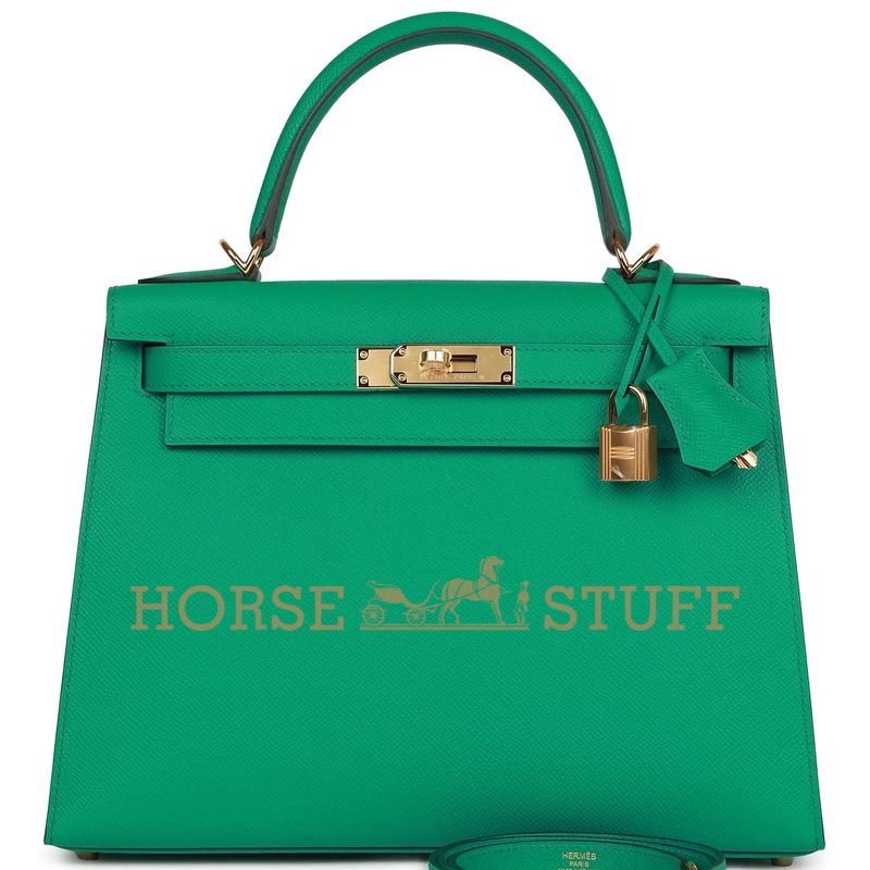 Hermès Kelly Sellier 28 Vert Jade Epsom GHW