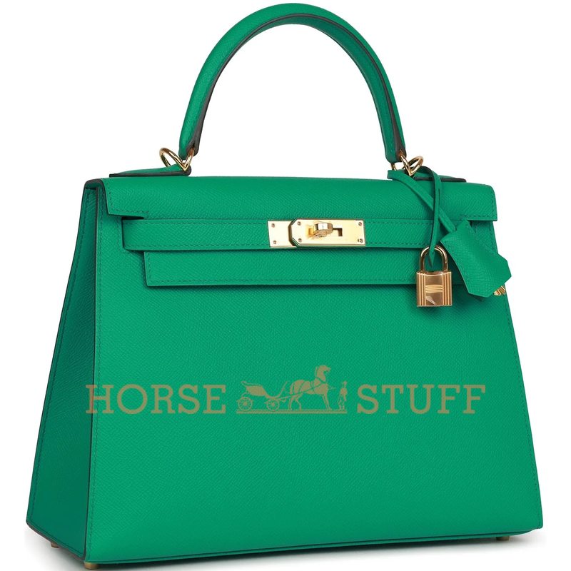 Hermès Kelly Sellier 28 Vert Jade Epsom GHW