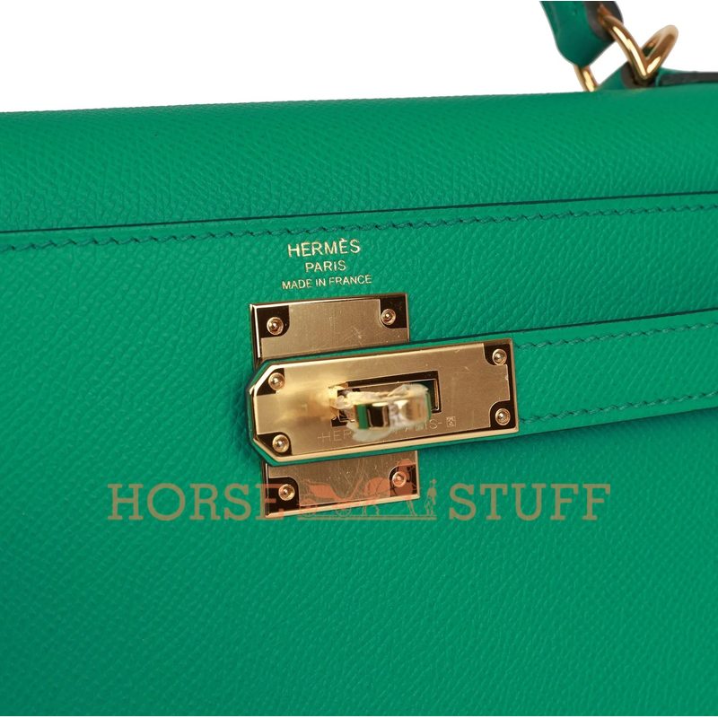 Hermès Kelly Sellier 28 Vert Jade Epsom GHW