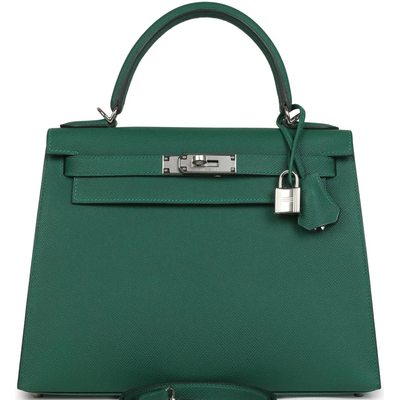 Hermès Kelly Sellier 28 Vert Moyen Epsom PHW