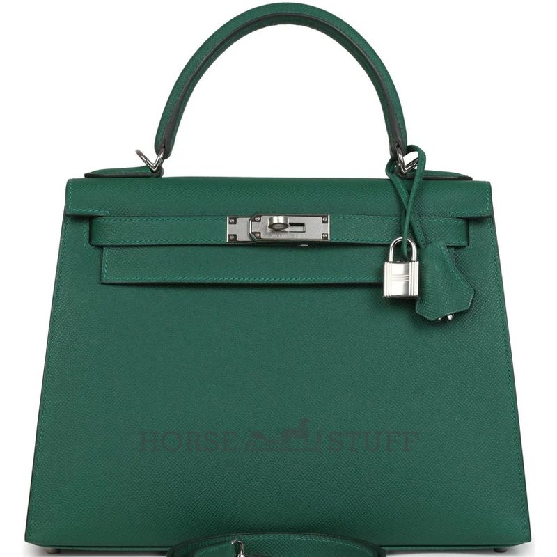 Hermès Kelly Sellier 28 Vert Moyen Epsom PHW