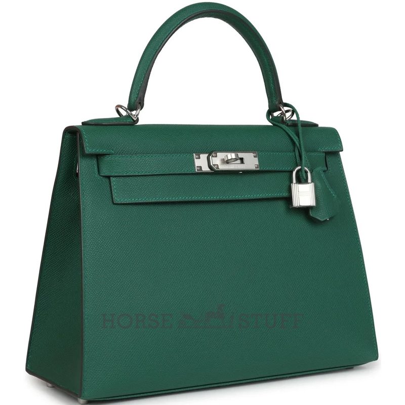 Hermès Kelly Sellier 28 Vert Moyen Epsom PHW