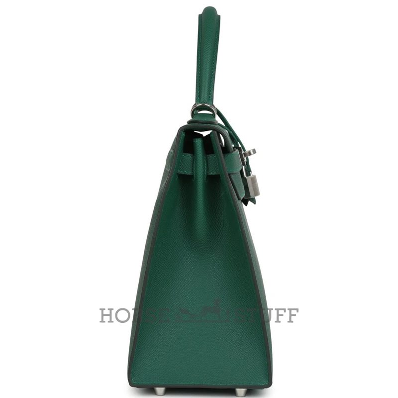 Hermès Kelly Sellier 28 Vert Moyen Epsom PHW