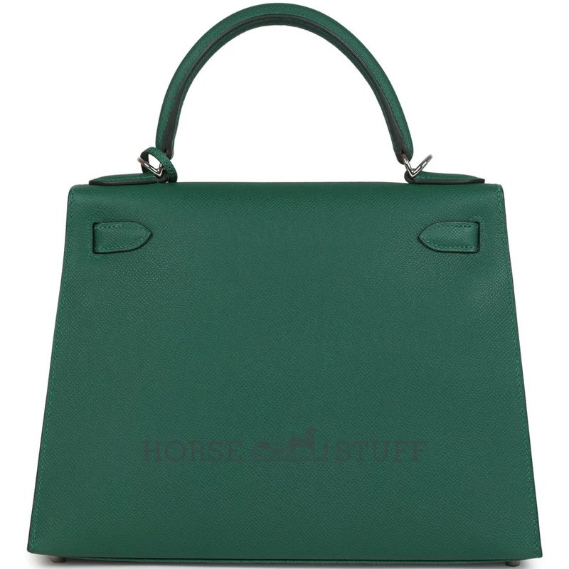 Hermès Kelly Sellier 28 Vert Moyen Epsom PHW
