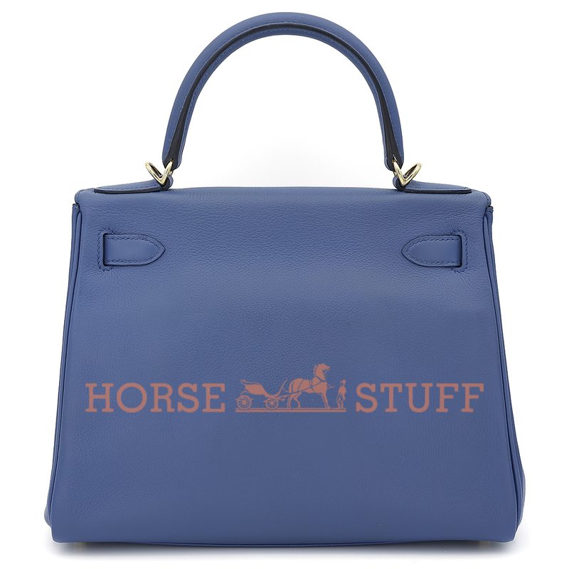 Hermès Kelly Retourne 28 Blue Agate Evercolor GHW