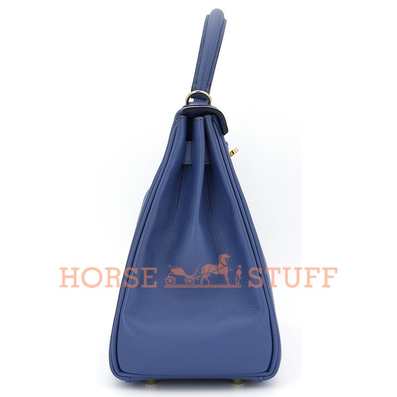 Hermès Kelly Retourne 28 Blue Agate Evercolor GHW