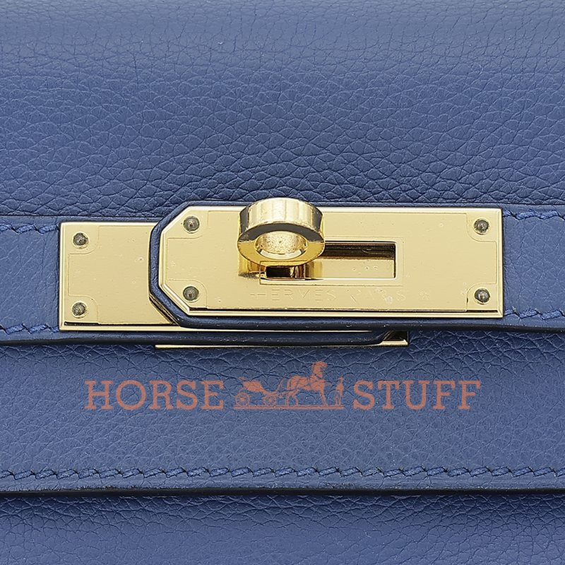 Hermès Kelly Retourne 28 Blue Agate Evercolor GHW