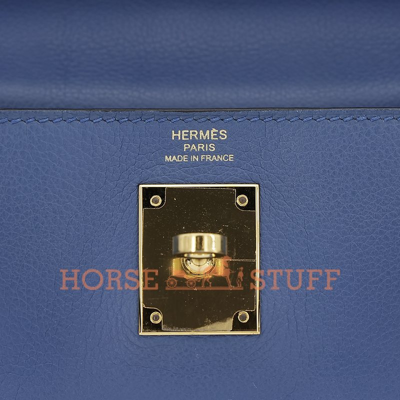 Hermès Kelly Retourne 28 Blue Agate Evercolor GHW