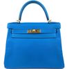 Hermès Kelly Retourne 28 Blue Hydra Evercolor GHW