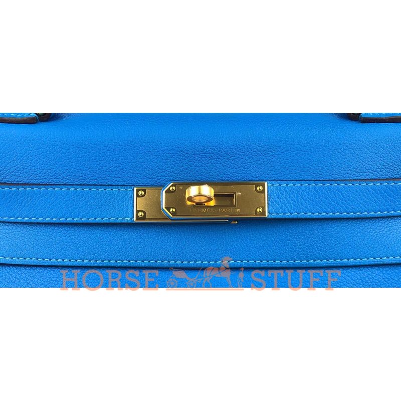 Hermès Kelly Retourne 28 Blue Hydra Evercolor GHW