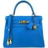 Hermès Kelly Retourne 28 Blue Hydra Evercolor GHW