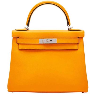 Hermès Kelly Retourne 28 Jaune d'Or Evercolor PHW