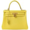 Hermès Kelly Retourne 28 Lime Evercolor GHW