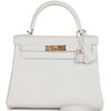 Hermès Kelly Retourne 28 New White Evercolor GHW