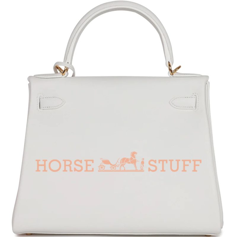 Hermès Kelly Retourne 28 New White Evercolor GHW