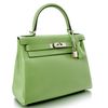 Hermès Kelly Retourne 28 Vert Criquet Evercolor PHW