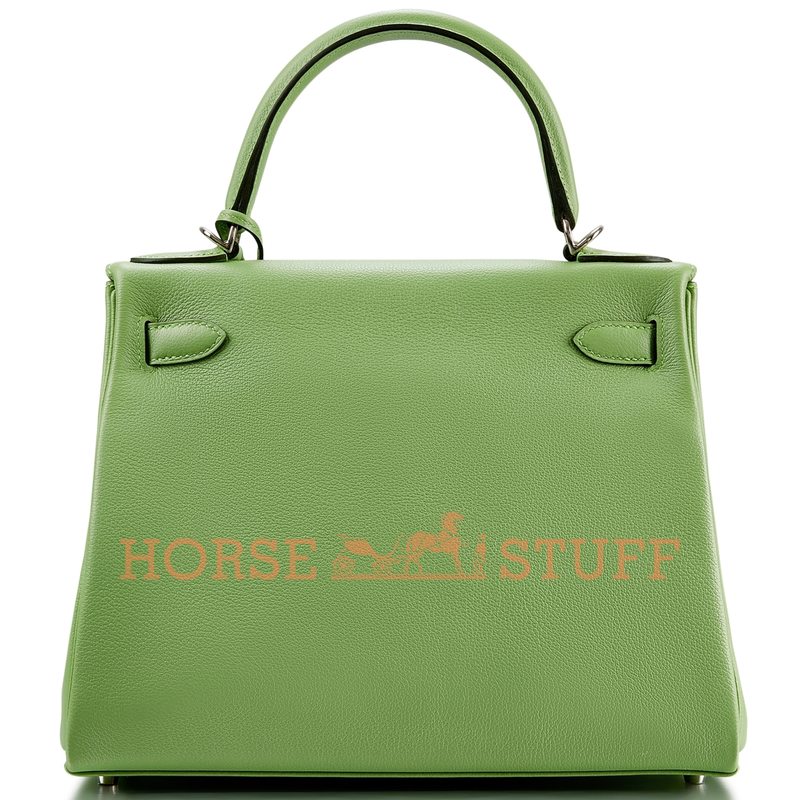 Hermès Kelly Retourne 28 Vert Criquet Evercolor PHW