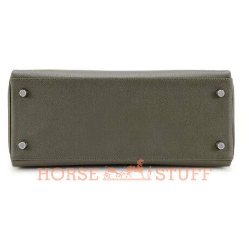 Hermes Kelly Retourne 28 Vert de Gris Evercolor PHW