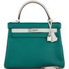 Hermès Kelly Retourne 28 Special Order HSS Malachite / Gris Perle Clemence BPHW