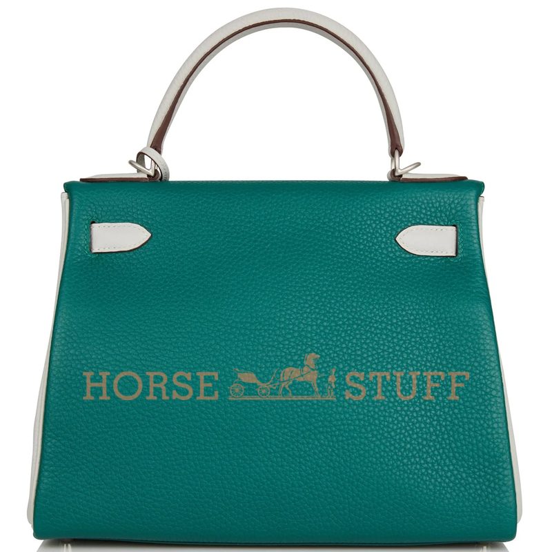 Hermès Kelly Retourne 28 Special Order HSS Malachite / Gris Perle Clemence BPHW