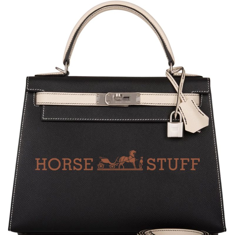 Hermès Kelly Sellier 28 Special Order HSS Black / Craie Epsom BPHW