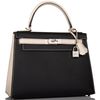 Hermès Kelly Sellier 28 Special Order HSS Black / Craie Epsom BPHW