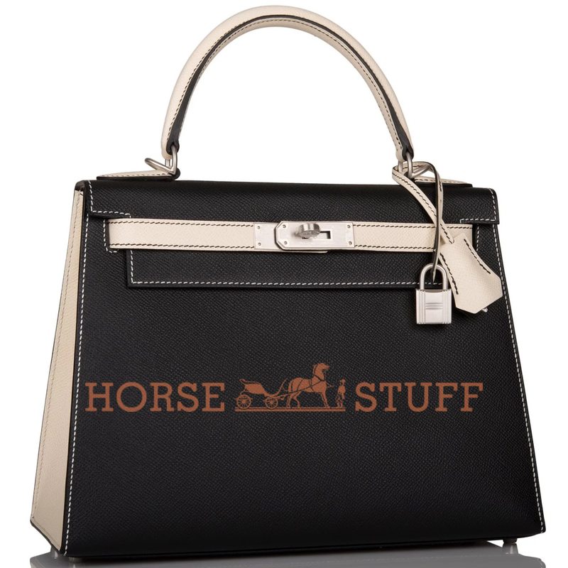 Hermès Kelly Sellier 28 Special Order HSS Black / Craie Epsom BPHW