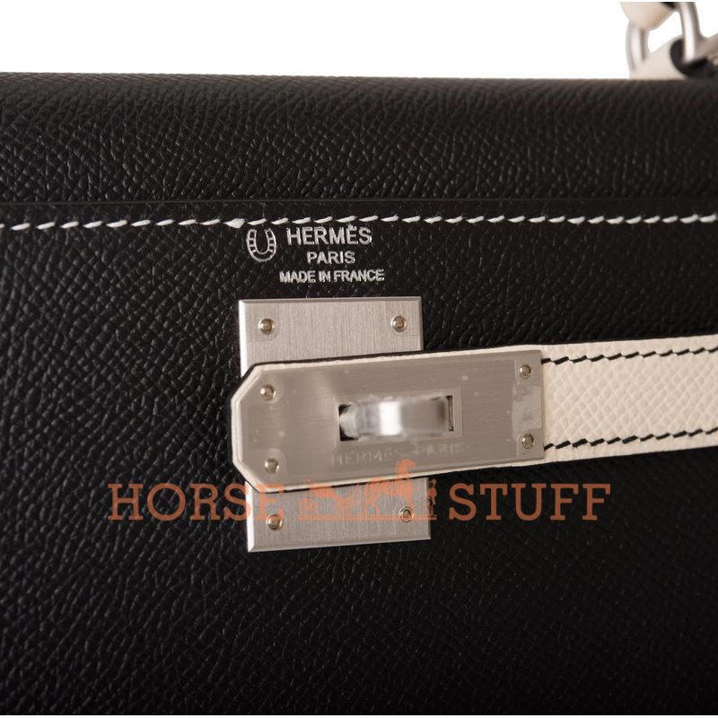 Hermès Kelly Sellier 28 Special Order HSS Black / Craie Epsom BPHW