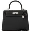 Hermès Kelly Sellier 28 Special Order HSS Verso Black with contrast stitching / Etain Epsom BPHW