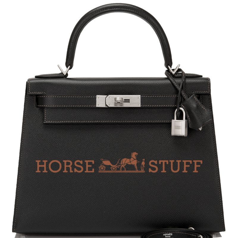 Hermès Kelly Sellier 28 Special Order HSS Verso Black with contrast stitching / Etain Epsom BPHW