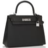 Hermès Kelly Sellier 28 Special Order HSS Verso Black with contrast stitching / Etain Epsom BPHW