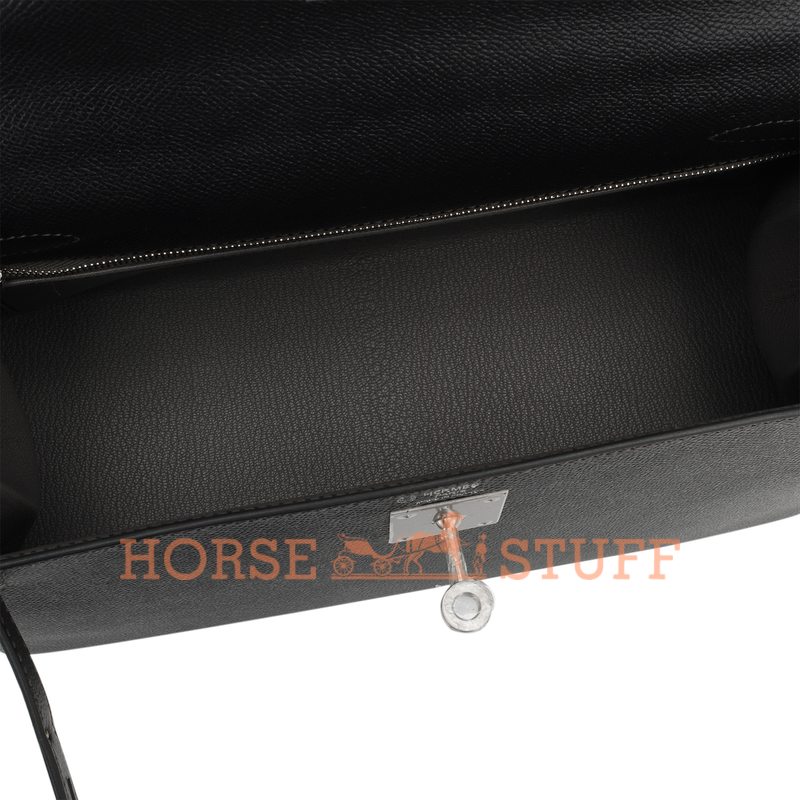 Hermès Kelly Sellier 28 Special Order HSS Verso Black with contrast stitching / Etain Epsom BPHW