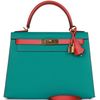 Hermès Kelly Sellier 28 Special Order HSS Blue Paon / Rose Jaipur Epsom GHW