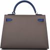 Hermès Kelly Sellier 28 Special Order HSS Etain / Blue Electrique Epsom PHW