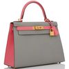 Hermès Kelly Sellier 28 Special Order HSS Gris Mouette / Rose Azalee Epsom BGHW