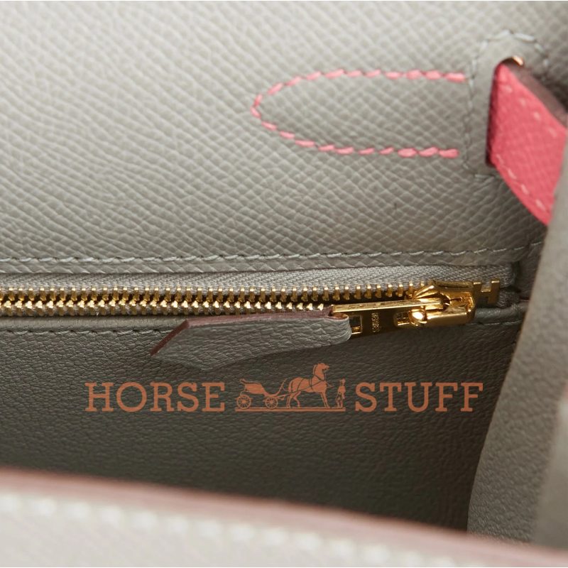 Hermès Kelly Sellier 28 Special Order HSS Gris Mouette / Rose Azalee Epsom BGHW