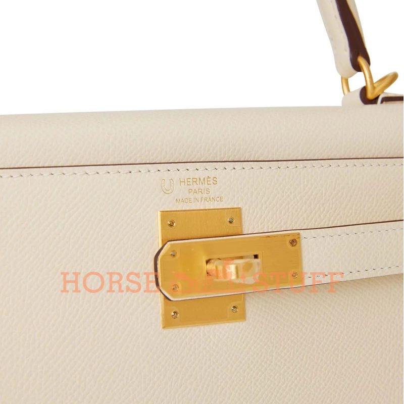 Hermès Kelly Sellier 28 Special Order HSS Verso Nata / Gold Epsom BGHW