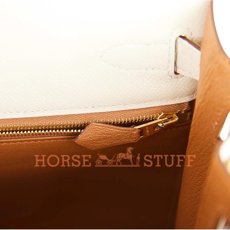 Hermès Kelly Sellier 28 Special Order HSS Verso Nata / Gold Epsom BGHW