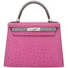 Hermès Kelly Sellier 28 Special Order HSS Rose Pourpre / Gris Agate Ostrich BPHW