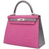 Hermès Kelly Sellier 28 Special Order HSS Rose Pourpre / Gris Agate Ostrich BPHW