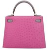 Hermès Kelly Sellier 28 Special Order HSS Rose Pourpre / Gris Agate Ostrich BPHW