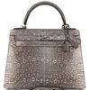 Hermès Kelly Sellier 28 Ombre Shiny Salvator Varanus Lizard PHW