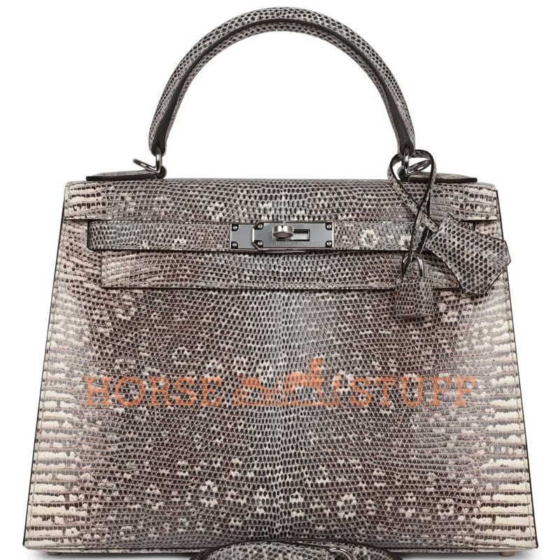 Hermès Kelly Sellier 28 Ombre Shiny Salvator Varanus Lizard PHW