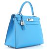 Hermès Kelly Sellier 28 Blue Frida Veau Madame PHW